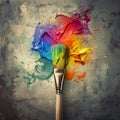 A paintbrush that paints emotions onto a canvas Royalty Free Stock Photo