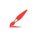 Paintbrush Red Icon On White Background. Red Flat Style Vector Illustration Royalty Free Stock Photo