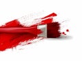 Paintbrush with red paint on white background, Generative AI illustrations Royalty Free Stock Photo