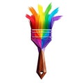 Paintbrush with a splash of vibrant rainbow paint, for art and design. vector design Generative AI Royalty Free Stock Photo