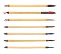 Paintbrushes with colored round tips for sumi-e