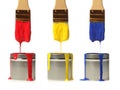 Paintbrushes dripping with paint Royalty Free Stock Photo