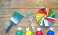 Paintbrushes, paint, color swatches, refurbishing, decorating, painti Royalty Free Stock Photo