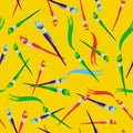 Paintbrushes and paint strokes seamless pattern Royalty Free Stock Photo
