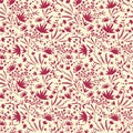 Painted abstract florals seamless pattern