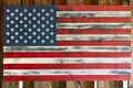 Painted American Flag on wood with charring Royalty Free Stock Photo