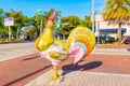 Painted art rooster Calle Ocho Miami art walk