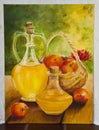 Painted artwork - jars with fruit juice