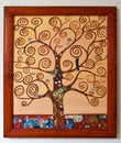 Painted artwork - tree with swirl branches canvas