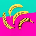 Painted Bananas. Minimalism fashion photo Royalty Free Stock Photo