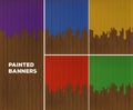 Painted banners with five colors