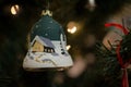 A painted bell Christmas tree ornament Royalty Free Stock Photo