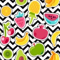 Painted Berries Summer Fruits Mix Seamless Pattern Royalty Free Stock Photo
