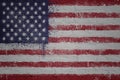 painted big national flag of united states of america on a massive old brick wall Royalty Free Stock Photo