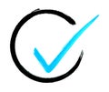 Painted blue tick in black circle Royalty Free Stock Photo