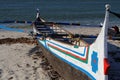 Painted boat on the beach