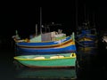 Painted boats in harbor, Marsaxlokk, Malta