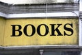 Painted books sign on wall - grunge