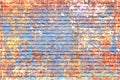 Painted brick wall texture. Colorful brickwork background