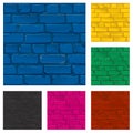 Painted brick wall texture, vector