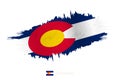 Painted brushstroke flag of Colorado with waving effect Royalty Free Stock Photo