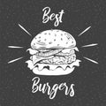 Painted burger, great delicious sandwich,