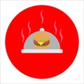 Painted burger, great delicious sandwich, vector illustration, vintage style
