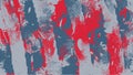 Painted canvas. Artistic splattered abstract background. Red, grey blue vertical texture. Liquid paint, messy pattern Royalty Free Stock Photo