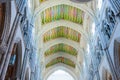 Painted ceiling of the Almudena Cathedral, Madrid, Spain