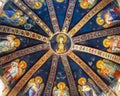 Painted ceiling of dome in Chora church, Istanbul Royalty Free Stock Photo