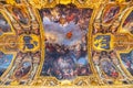 Painted ceiling in Hall of Mirrors in Versailles Royalty Free Stock Photo