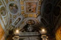 Painted ceilings in corridors and on the wall in the vatican city in rome, italy. Royalty Free Stock Photo