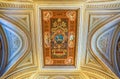 Painted ceilings in corridors and on the wall in the vatican city in rome, italy. Royalty Free Stock Photo