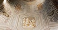 Painted ceilings in corridors and on the wall in the vatican city in rome, italy.