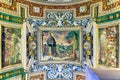 Painted ceilings in corridors and on the wall in the vatican city in rome, italy.