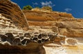 Painted Cliffs, Maria Island, Tasmania, national reservation, Australia Royalty Free Stock Photo