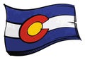 Painted Colorado flag waving in wind Royalty Free Stock Photo