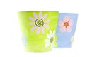 Painted Colorful Clay Flower Pots Royalty Free Stock Photo