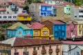 Painted colorful houses in city Valparaiso, Chile Royalty Free Stock Photo