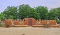 Painted courtyard wall of a Rajasthani village Royalty Free Stock Photo