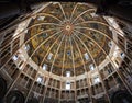 Painted cupola of baptistery in Parma city