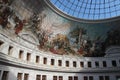 painted cupola and glass roof in a hall (bourse de commerce) in paris (france) Royalty Free Stock Photo