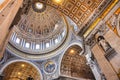 Painted cupola of the Saint Peter`s basilica dome Royalty Free Stock Photo