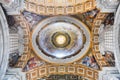 Painted cupola of the Saint Peter`s basilica dome Royalty Free Stock Photo