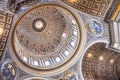 Painted cupola of the Saint Peter`s basilica dome Royalty Free Stock Photo