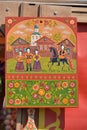 Painted cutting boards for sale at the festival of Slavic culture, timed to celebrate the Day of Russia