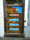 Painted door city of in Funchal on Madeira Island,