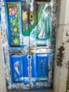 Painted door city of in Funchal on Madeira Island,