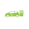 Electric car icon on white background