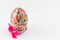 Painted Easter egg in custom egg holder Royalty Free Stock Photo